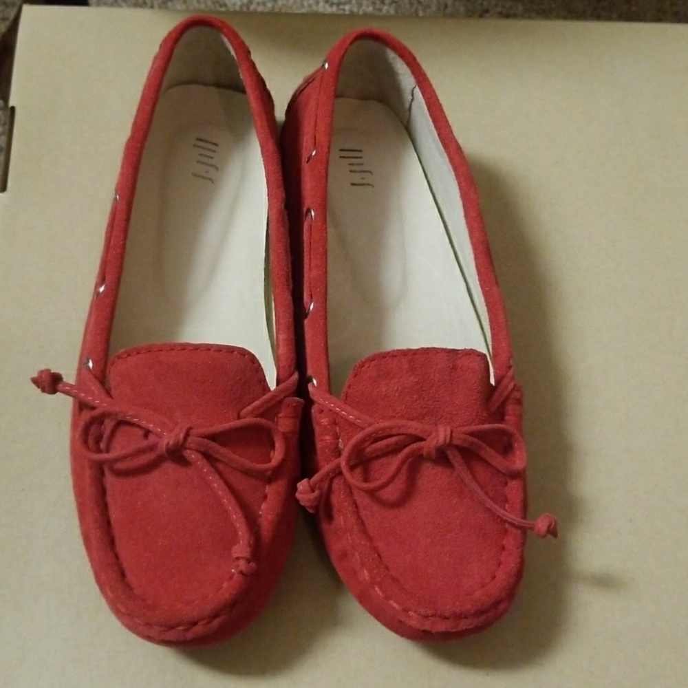 J.Jill Red suede leather women's moccasins  7.5